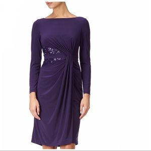 🔥🔥Adriana Papell Deep Purple Sequined Jersey